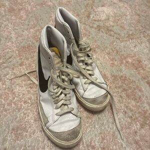 Nike Women's Black and White High-Top Sneakers